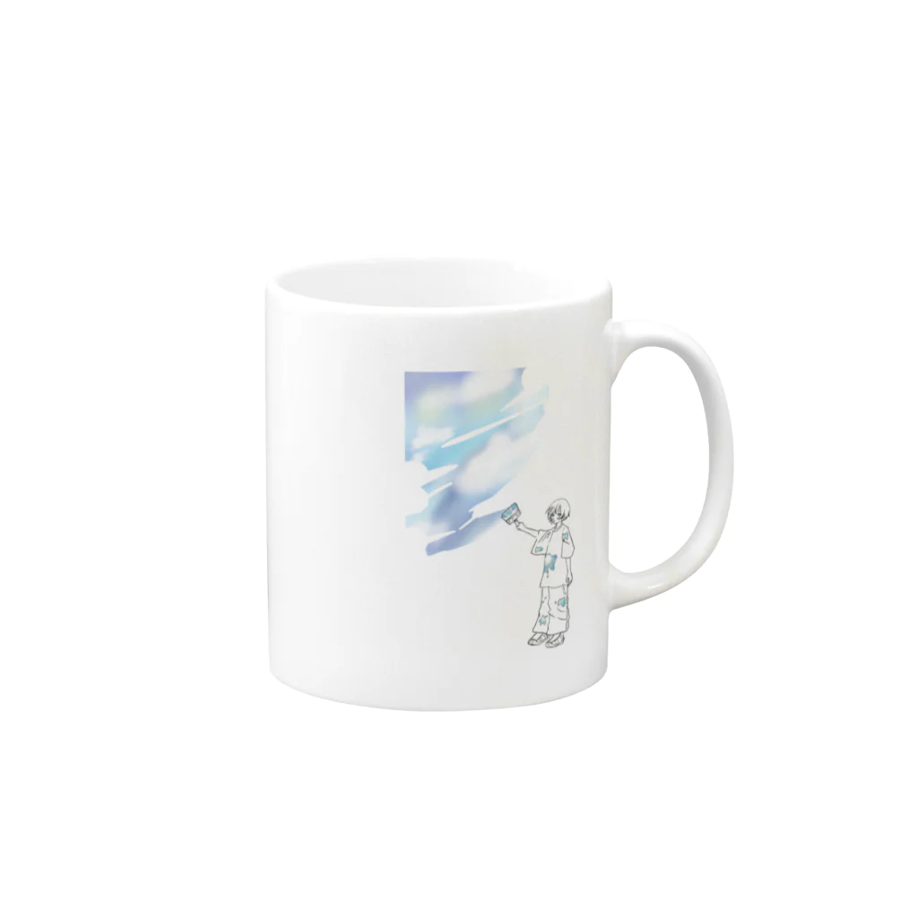 Murotaro-の夏を塗る Mug :right side of the handle