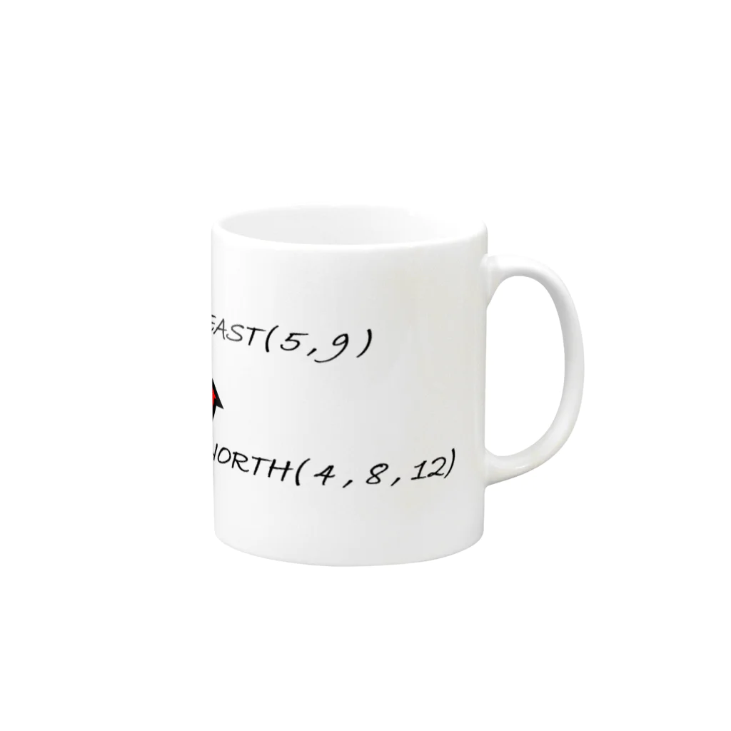 へらやのdice Mug :right side of the handle