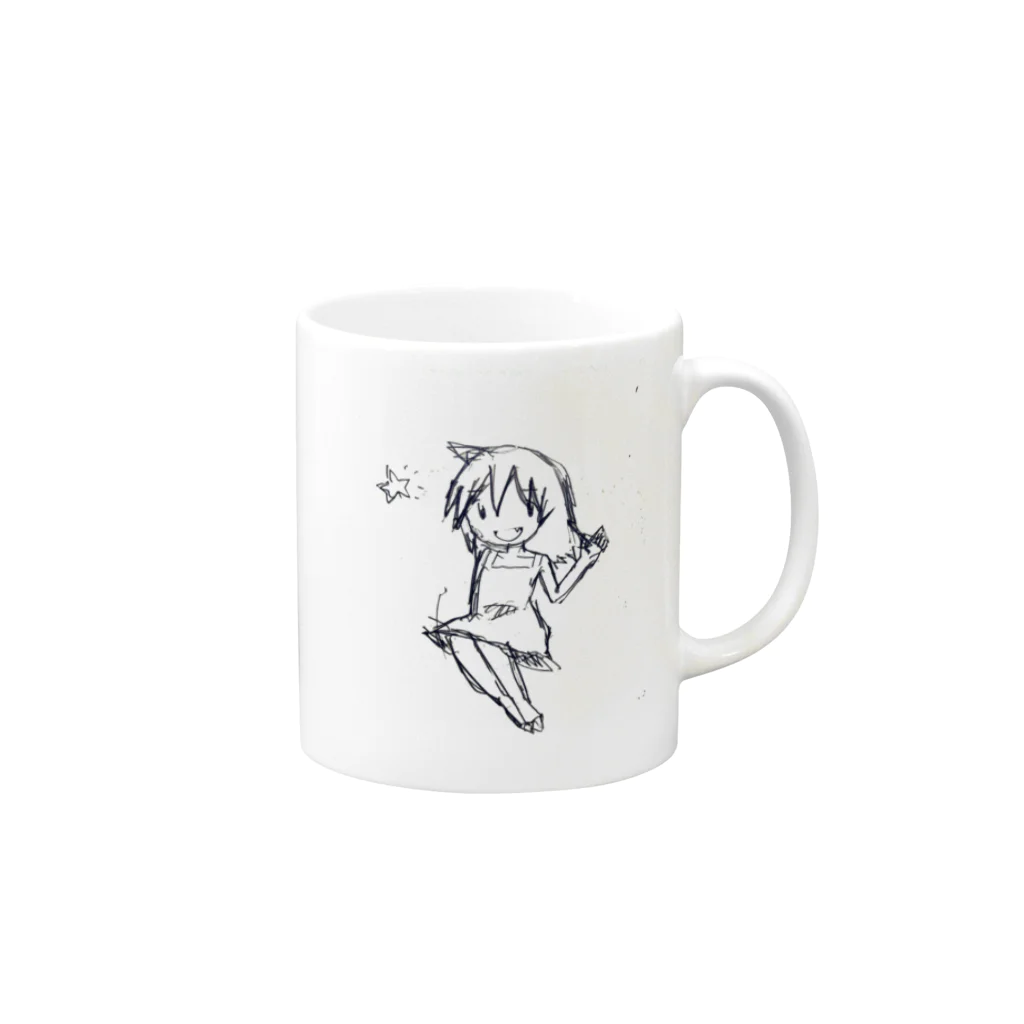 ふぁーさん🍝🐾ﾊｶﾙｸﾝの魔法少女 シンプル Mug :right side of the handle