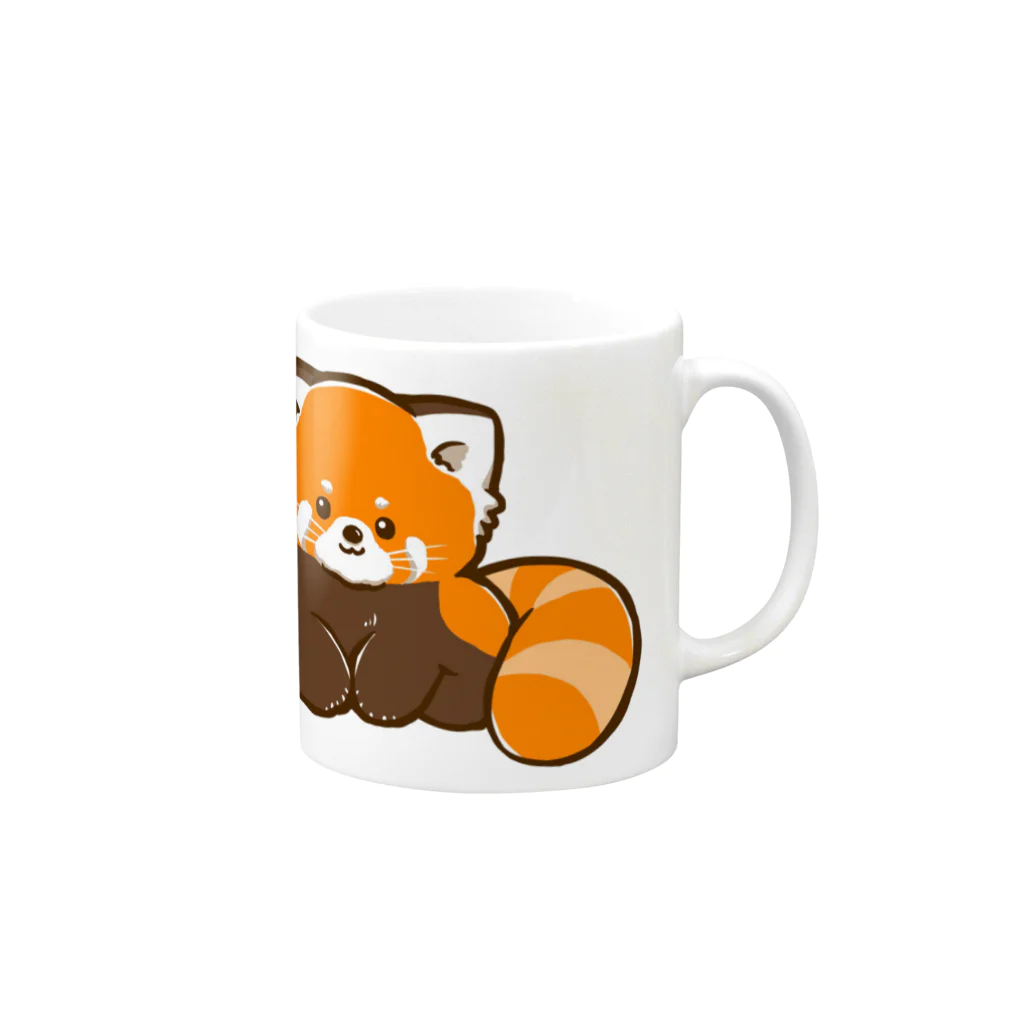 もんもんのレッサーパンダの赤ちゃん Mug :right side of the handle