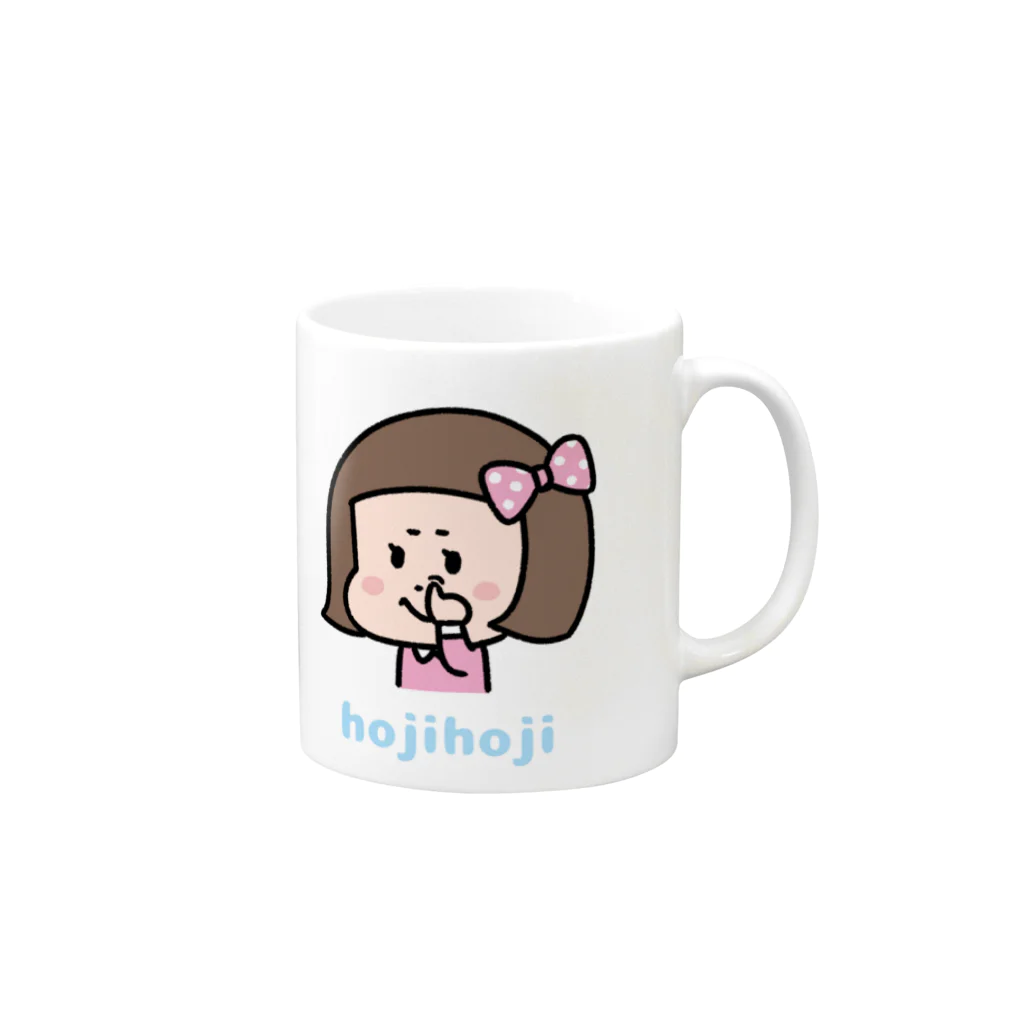 うさぎまるえkawaiishop のほじほじシリーズ『茶髪女の子』 Mug :right side of the handle