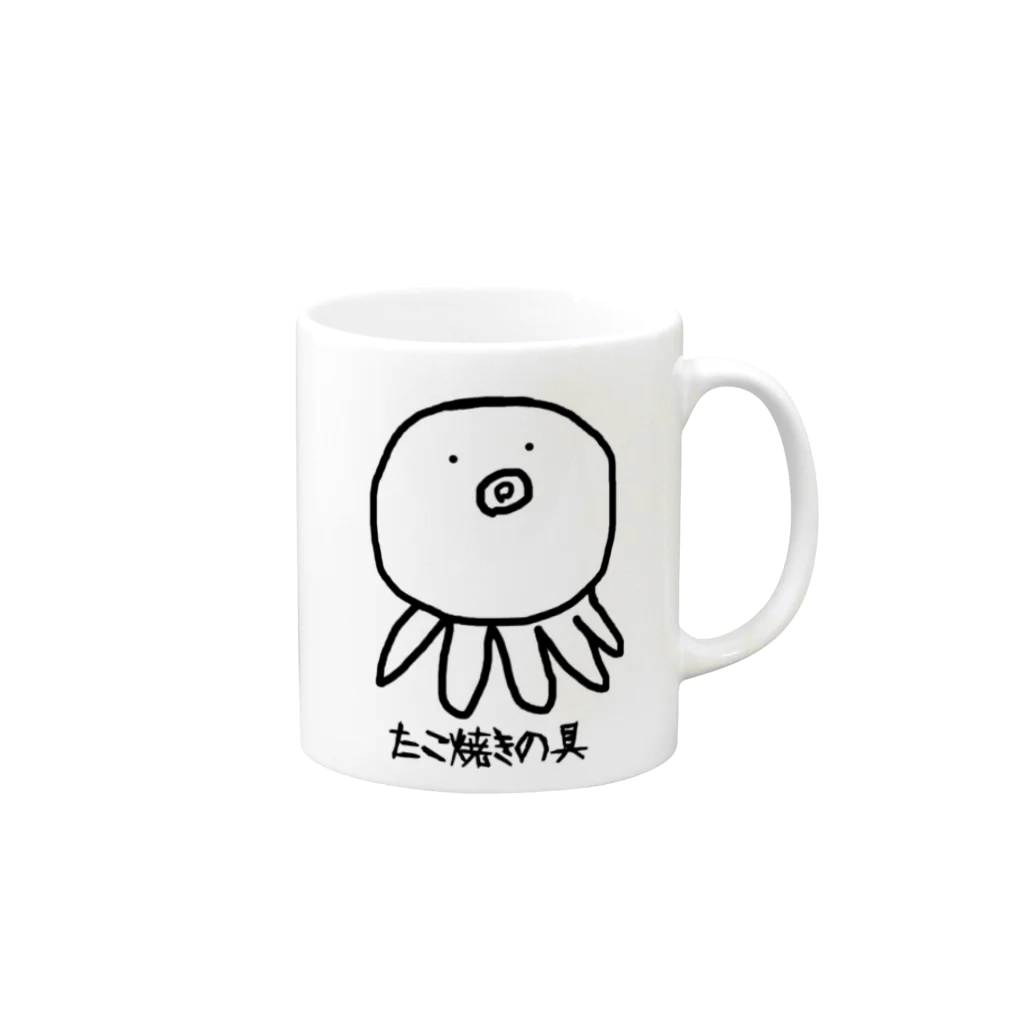 ぽんこつ商店のたこ焼きの具 Mug :right side of the handle