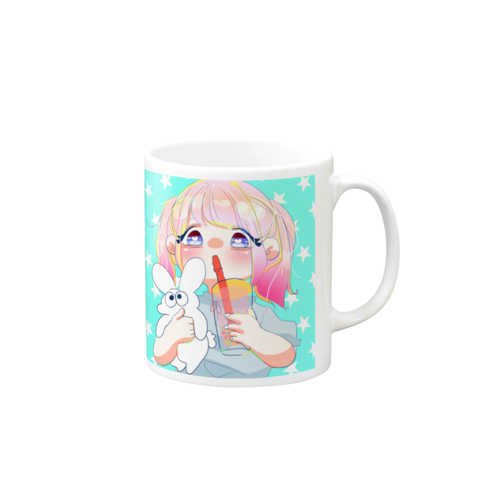 warawarararaのはやりにのる女 Mug :right side of the handle