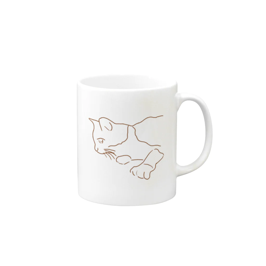 くまさんしょっぷ🐻のねこ (mo) Mug :right side of the handle