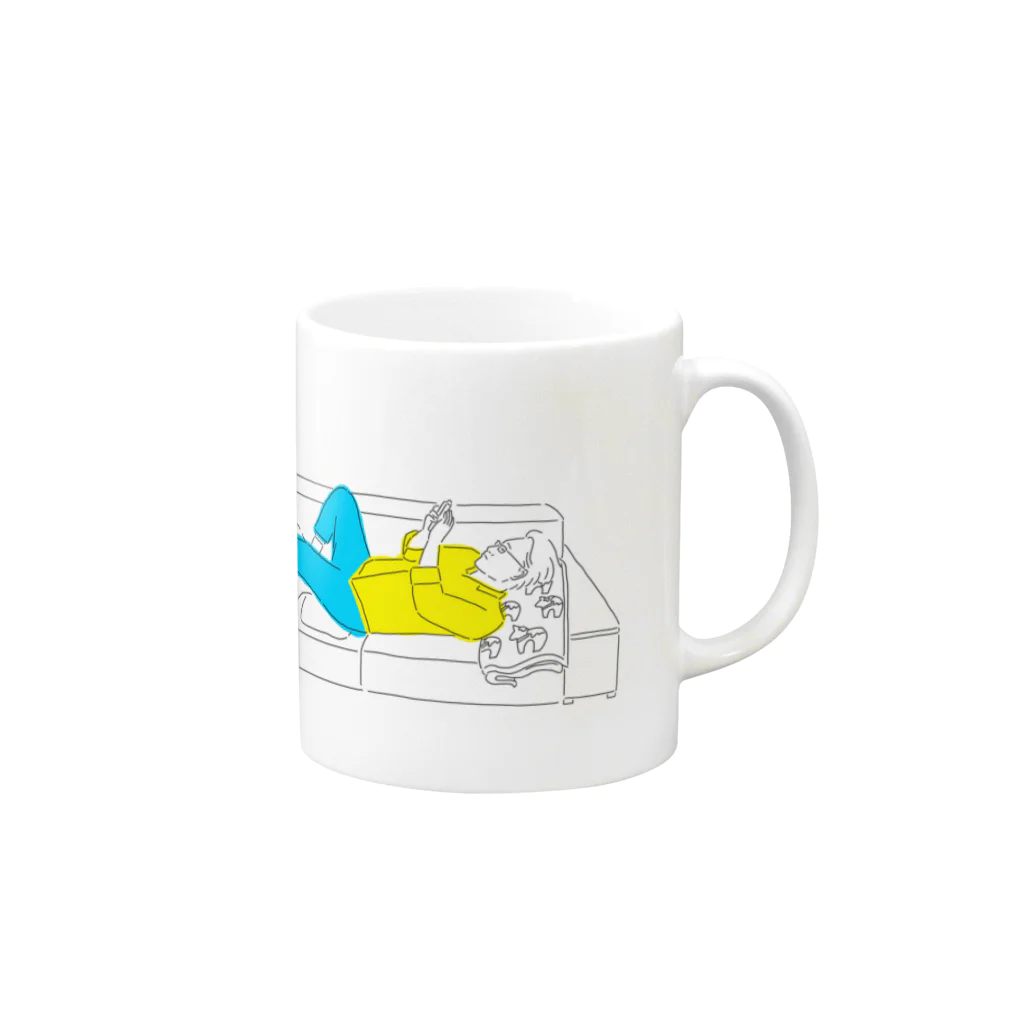 にゃーこのメガネ男子 Mug :right side of the handle