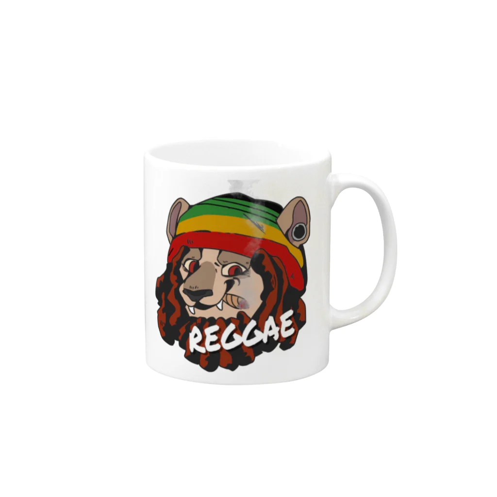 👾Churro👾のreggae lion Mug :right side of the handle