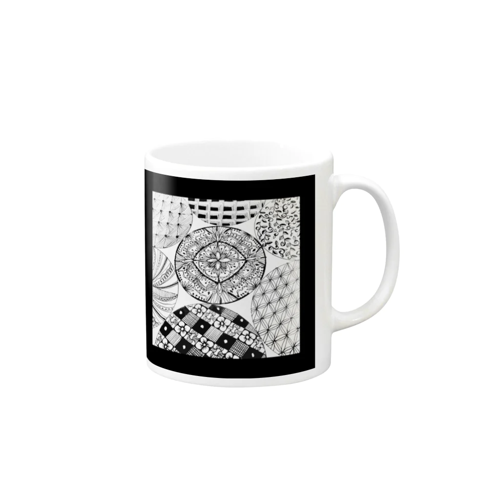 hitomin311のZentangle Mug :right side of the handle