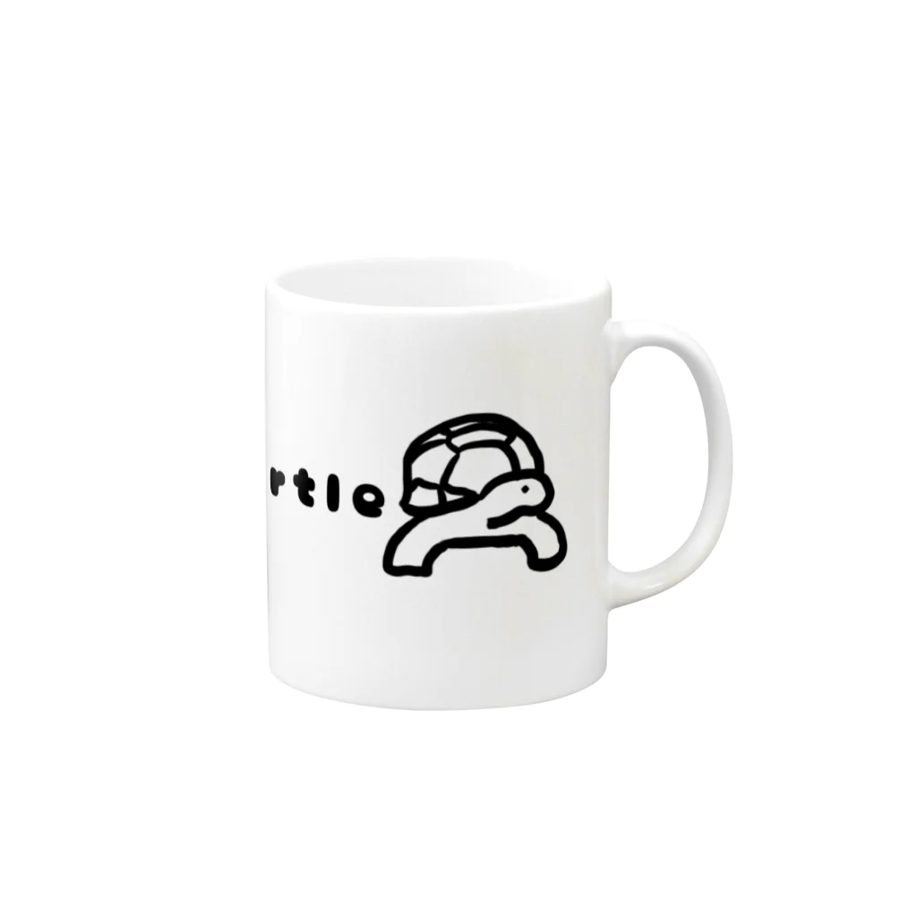 Eatn-kkのSlow life turtles Mug :right side of the handle