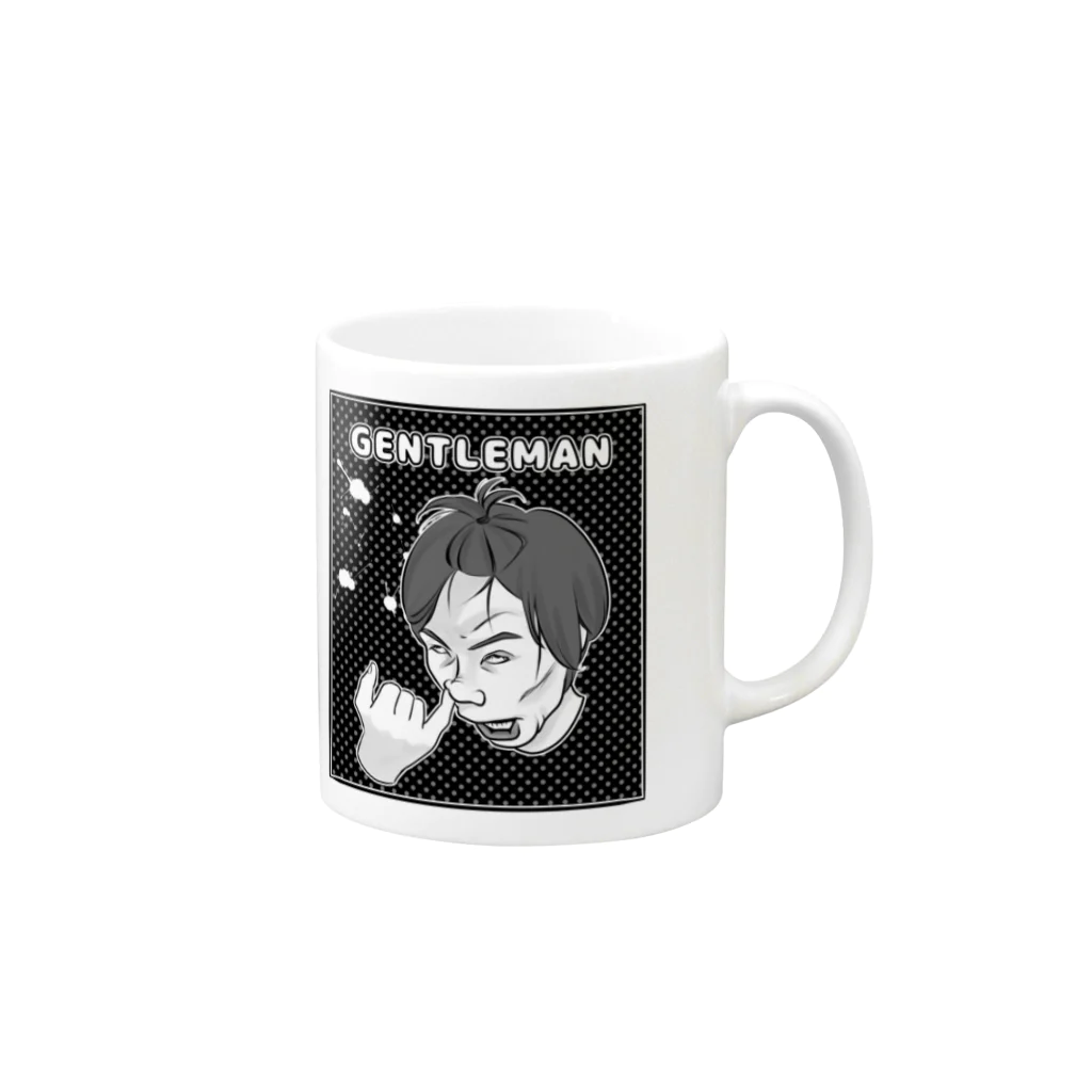 うさぎまるえkawaiishop のほじほじリアル『男』 Mug :right side of the handle