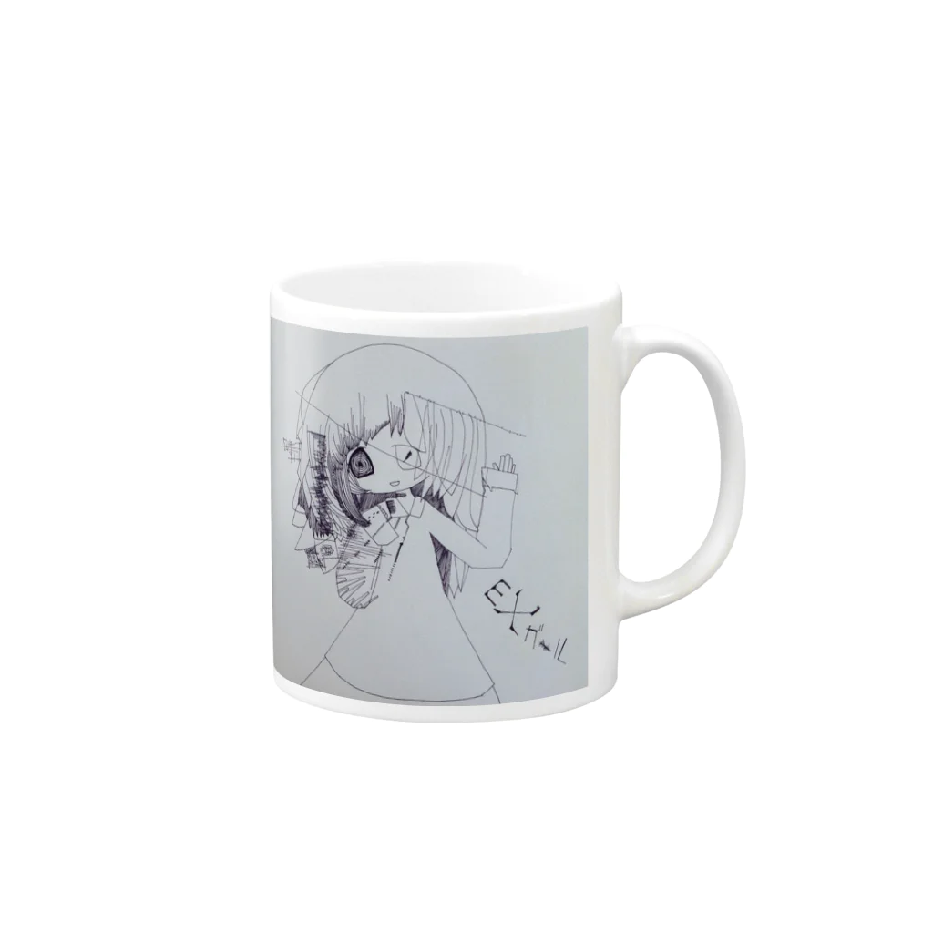 おもちのさなぎ。のEX　GIRL Mug :right side of the handle