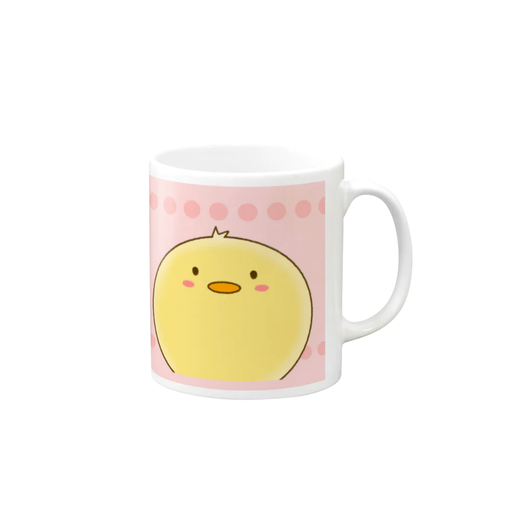 さぼのひよこ(ピンク) Mug :right side of the handle