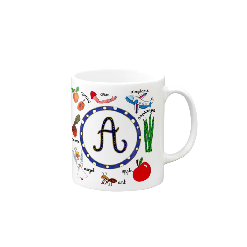 O​r​i​g​i​n​a​l​ ​T​e​e​ ​b​y​ ​L​i​l​y​.​Kのアルファベット "A" Mug :right side of the handle