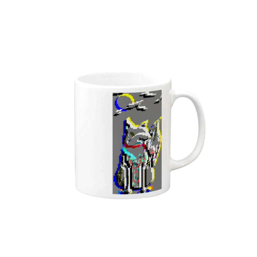 ますあかの妖狐の夜 Mug :right side of the handle