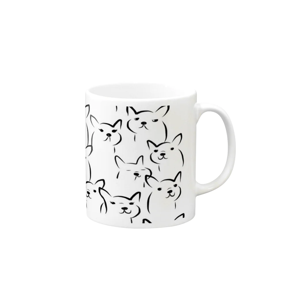 HER AND MARSHMALLOWのフレブルフレンズ　 Mug :right side of the handle