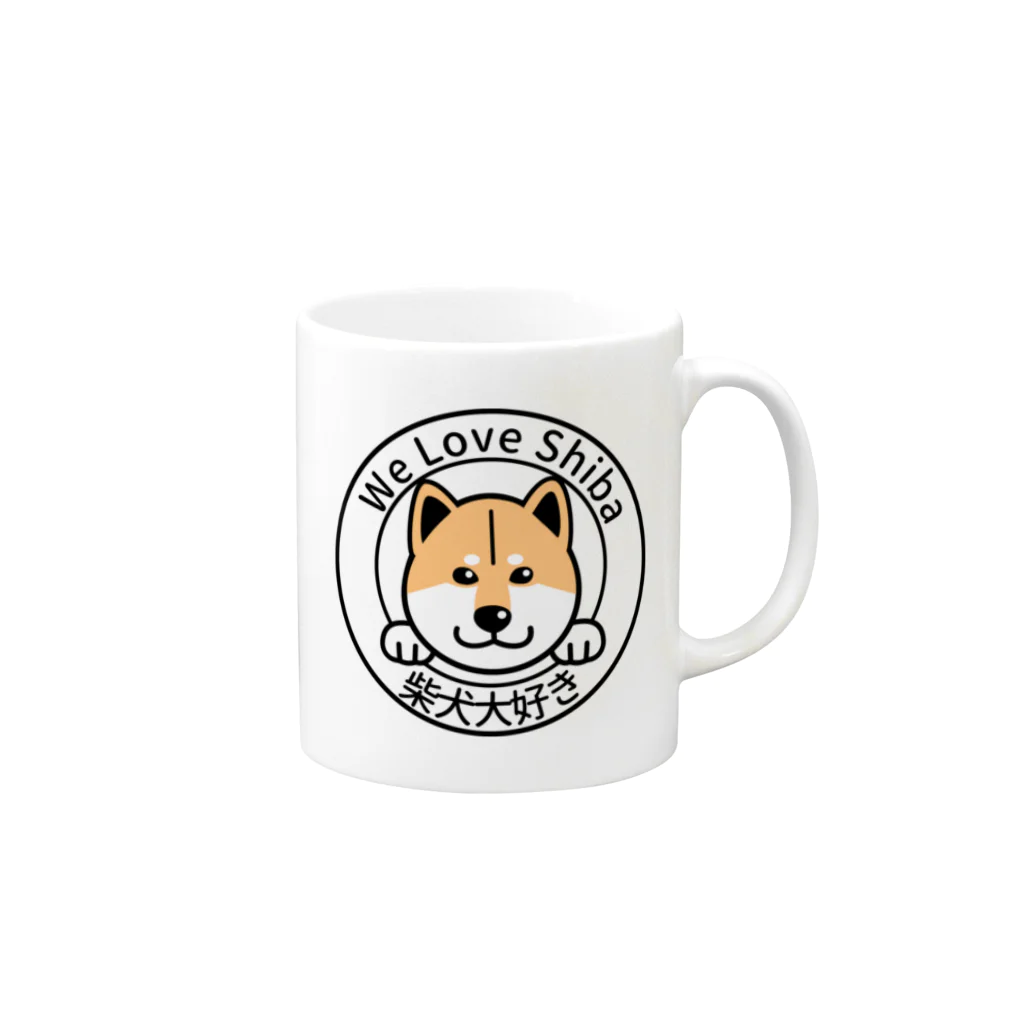 JapaneseRubberStampsの柴犬大好き Mug :right side of the handle