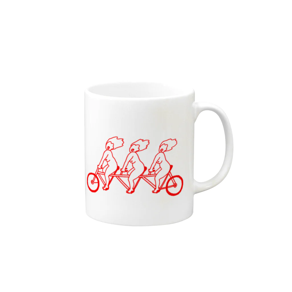 monCheriのタンデムRED Mug :right side of the handle