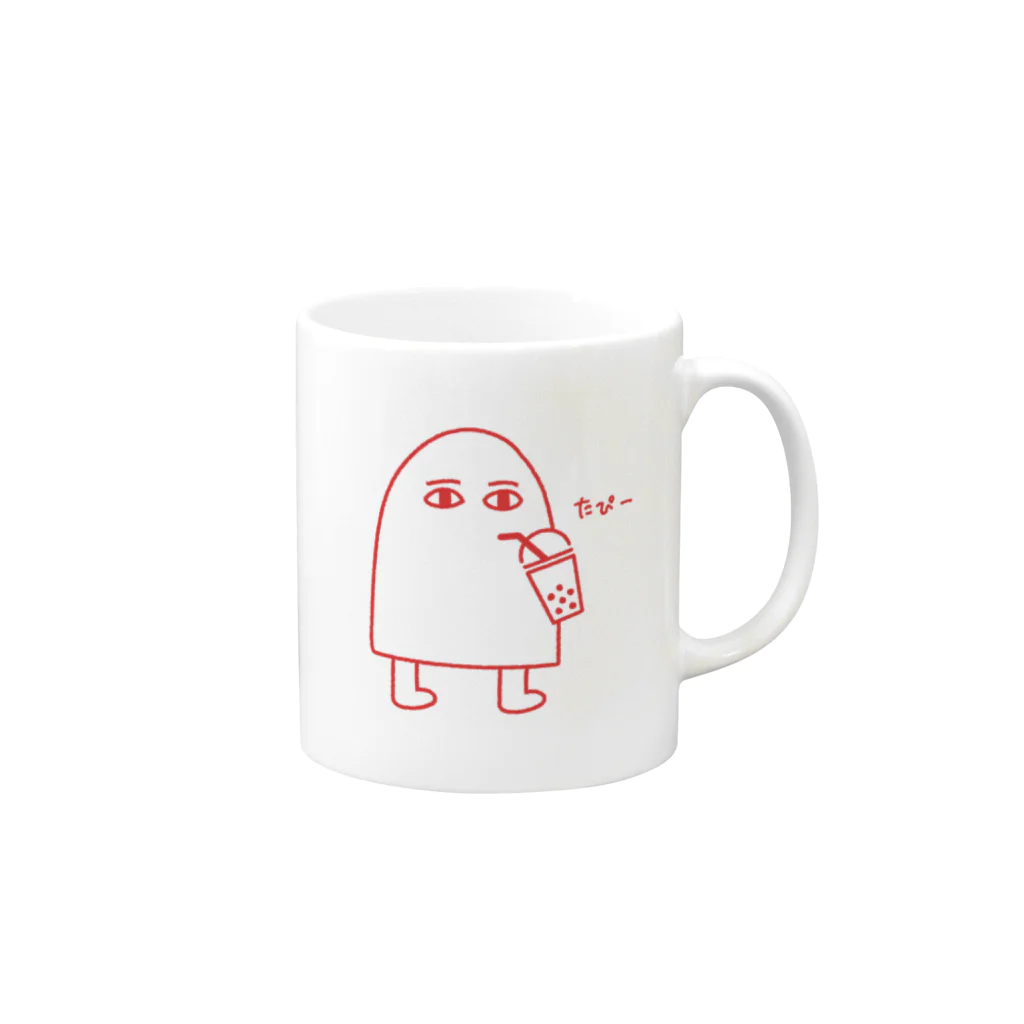 おにぎりのお店のタピるメジェドさま Mug :right side of the handle