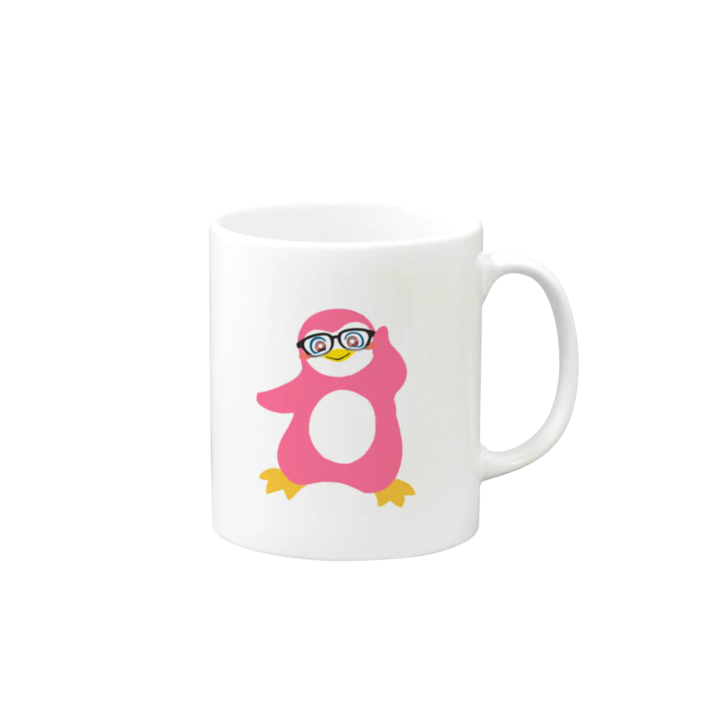 ライアンジーのインテリペンギンピンク Mug :right side of the handle