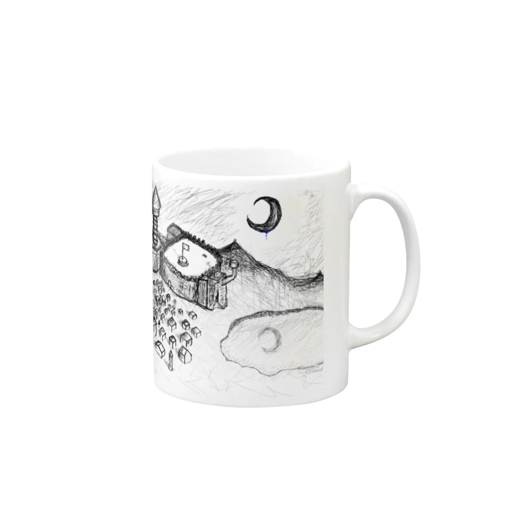 kysaeedの魔法使いKと城 Mug :right side of the handle