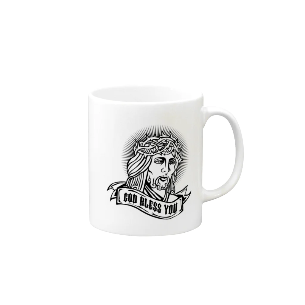 提供 tshopのGOD BLESS YOU Mug :right side of the handle