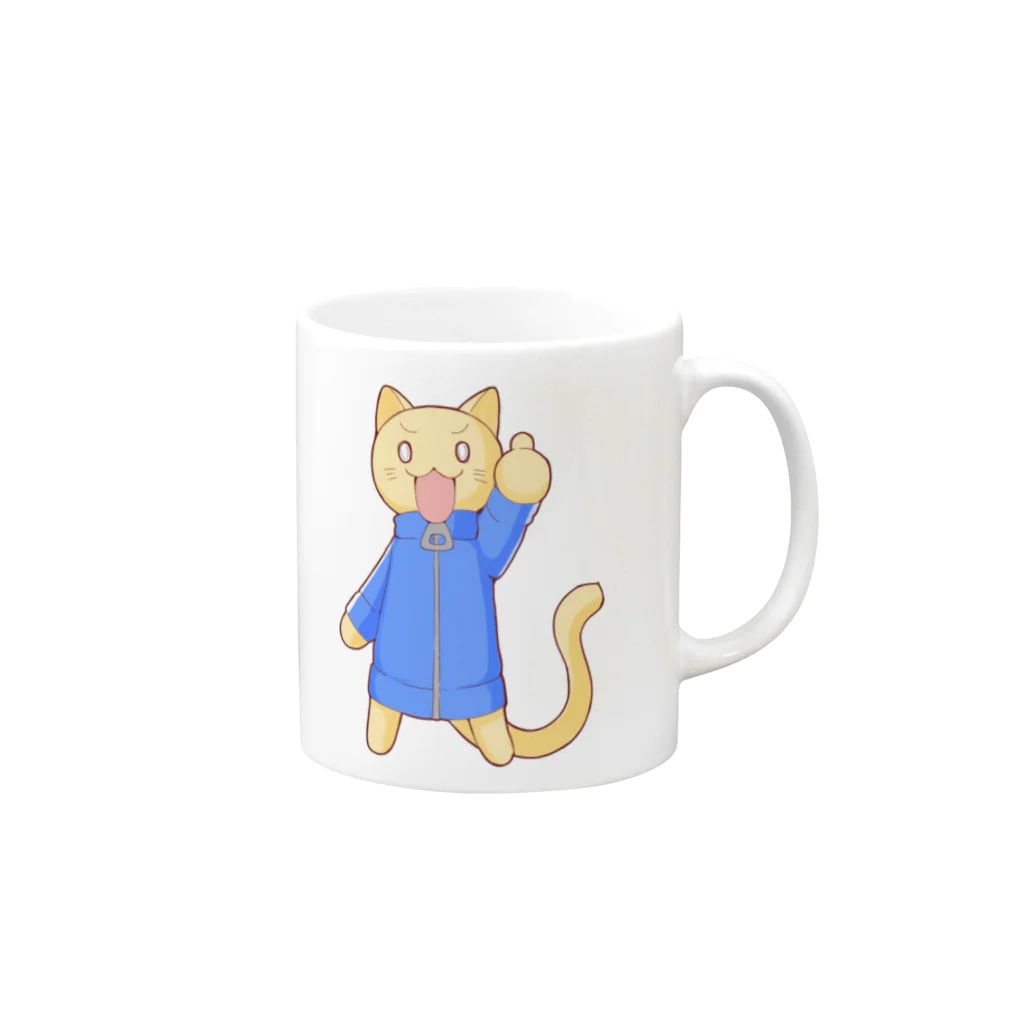 ジャージ牛乳のジャージ猫 Mug :right side of the handle