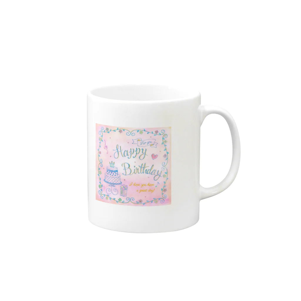 Ayako(sunny smile chalkart)のHappy Birthday Mug :right side of the handle