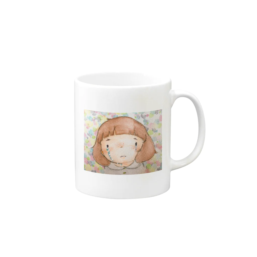 少しの興味とかの腫れた女の子 Mug :right side of the handle