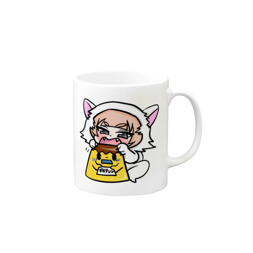 ぱんちゃハウス@しょくぱんの犬プリンぱんちゃん Mug :right side of the handle