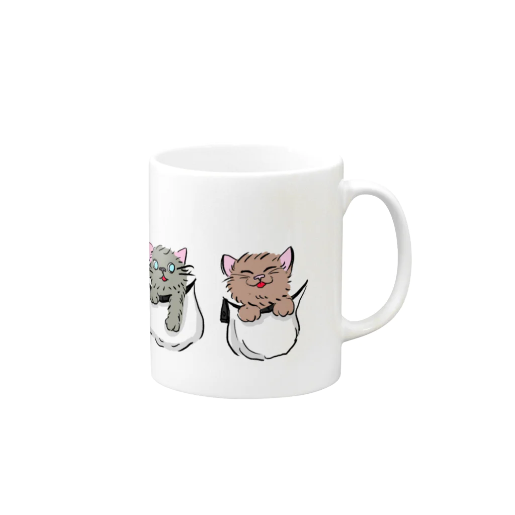 co2@通常攻撃が全体攻撃で二回攻撃のココスは好きですかの猫の3兄弟 Mug :right side of the handle