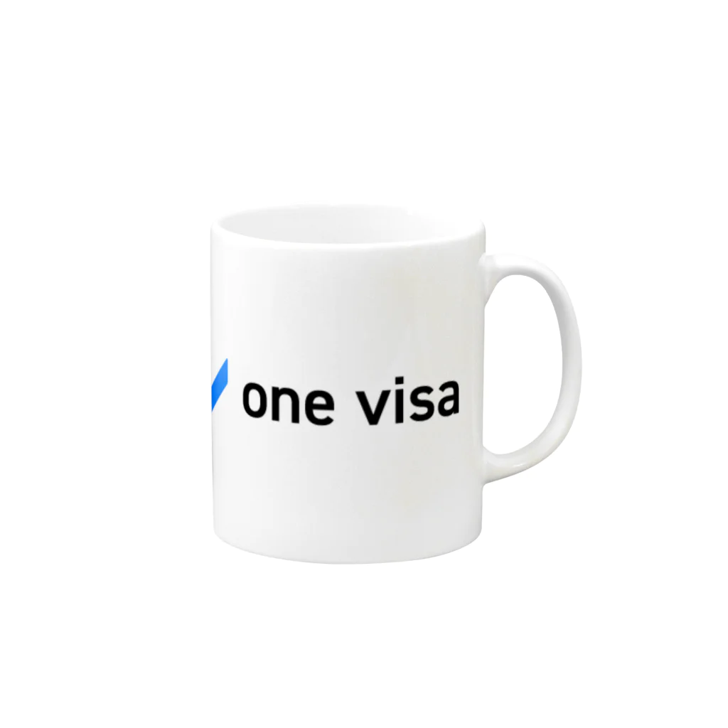 one visa 公式グッズのone visa logo 2019 マグカップの取っ手の右面