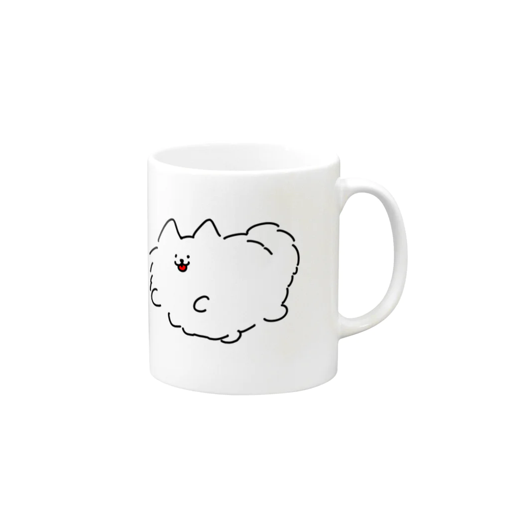 ハヤマの白い犬 Mug :right side of the handle