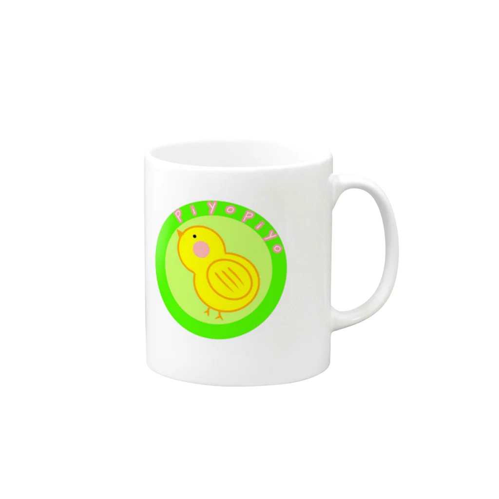 piyopiyoのpiyopiyoオリジナルぴよグッズ Mug :right side of the handle