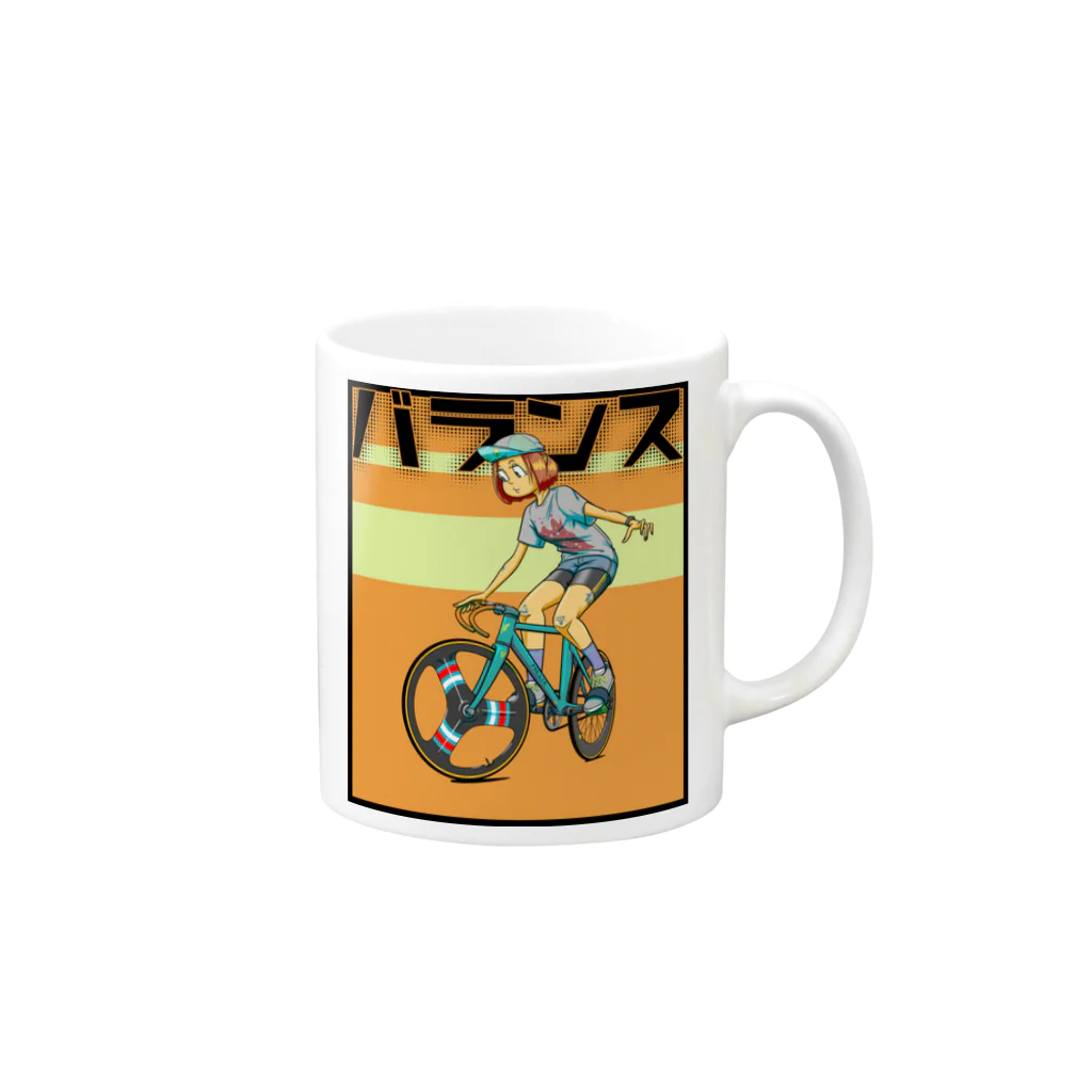 nidan-illustrationのバランス (inked fixie girl) Mug :right side of the handle