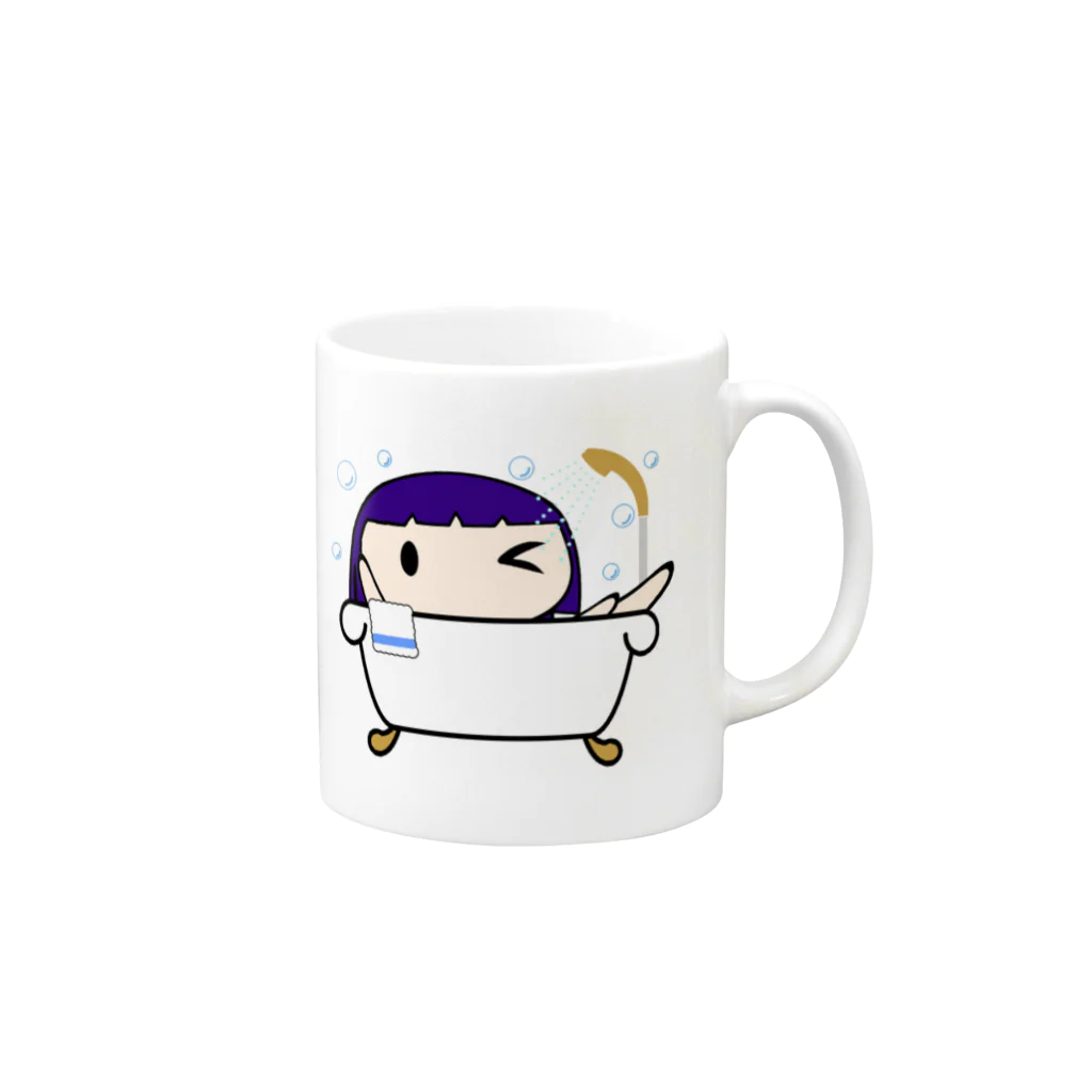 piderreの入浴ガール Mug :right side of the handle