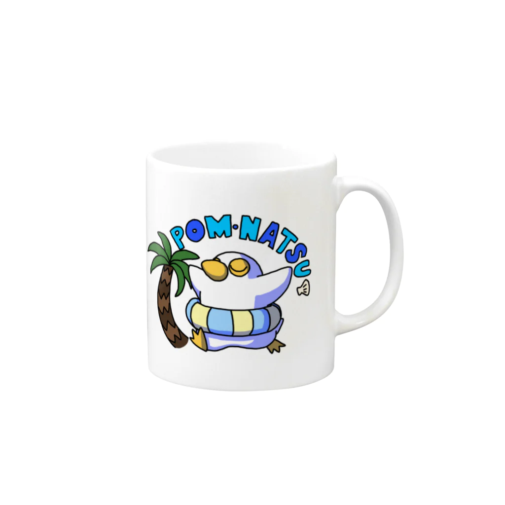 オリエンタルかたつむりのPOM・NATSU 影付き Mug :right side of the handle