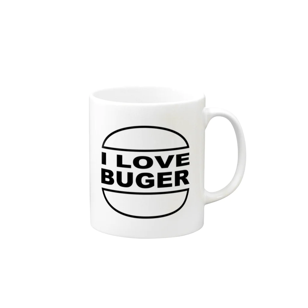 T.SugawaraのI LOVE BUGER Mug :right side of the handle