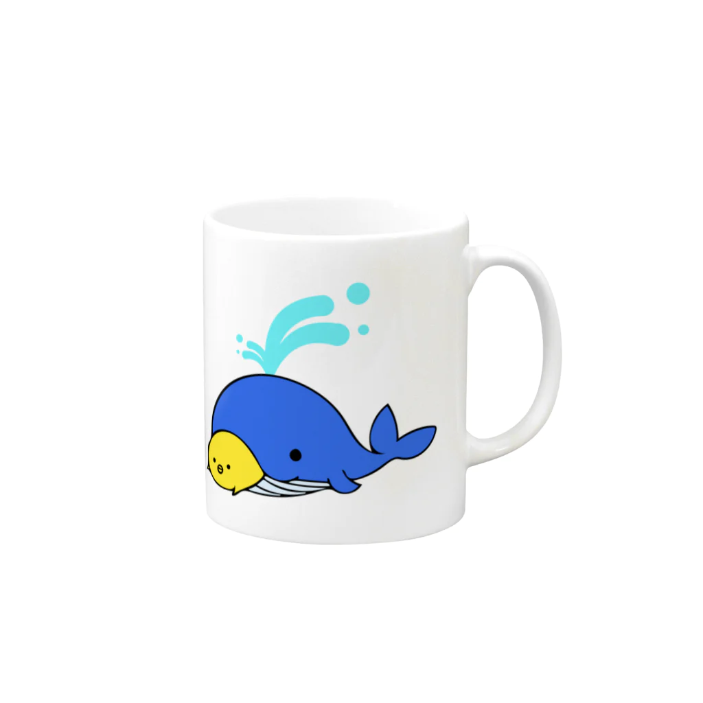 ひよさんストアのひよさんとクジラ Mug :right side of the handle