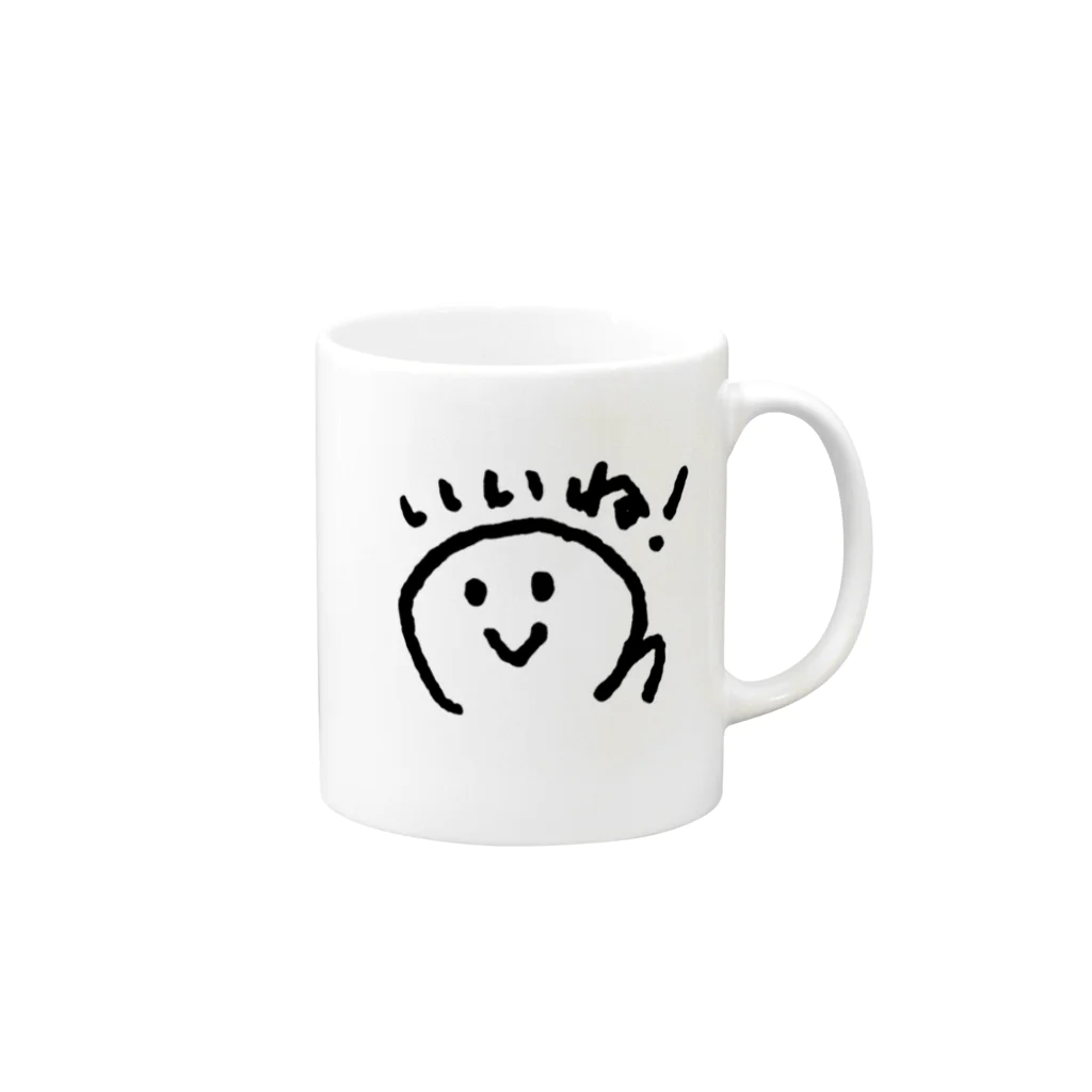 てがきですの屋さんのいいね！丸さん Mug :right side of the handle