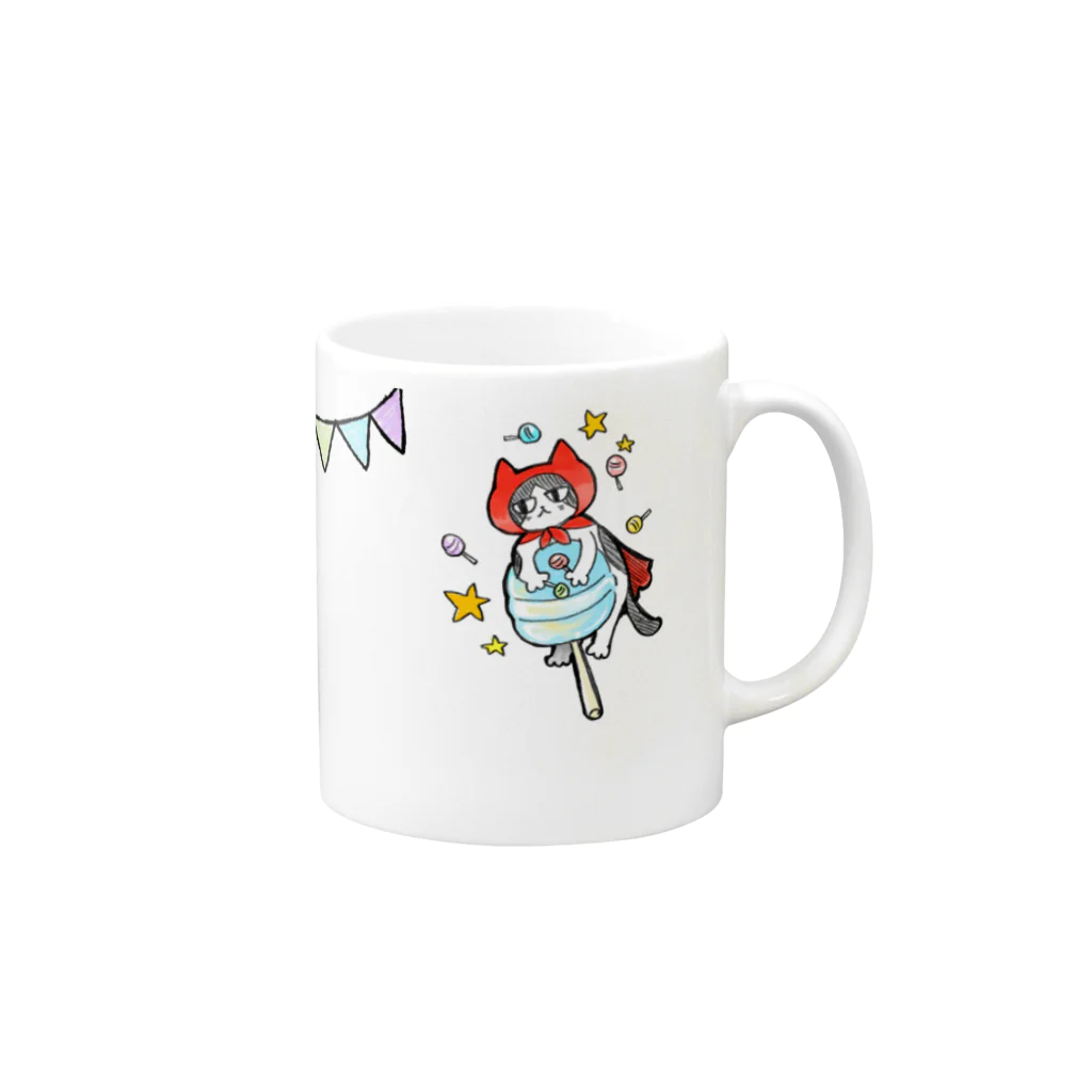 酔福屋のきゃんでぃにゃん２ Mug :right side of the handle