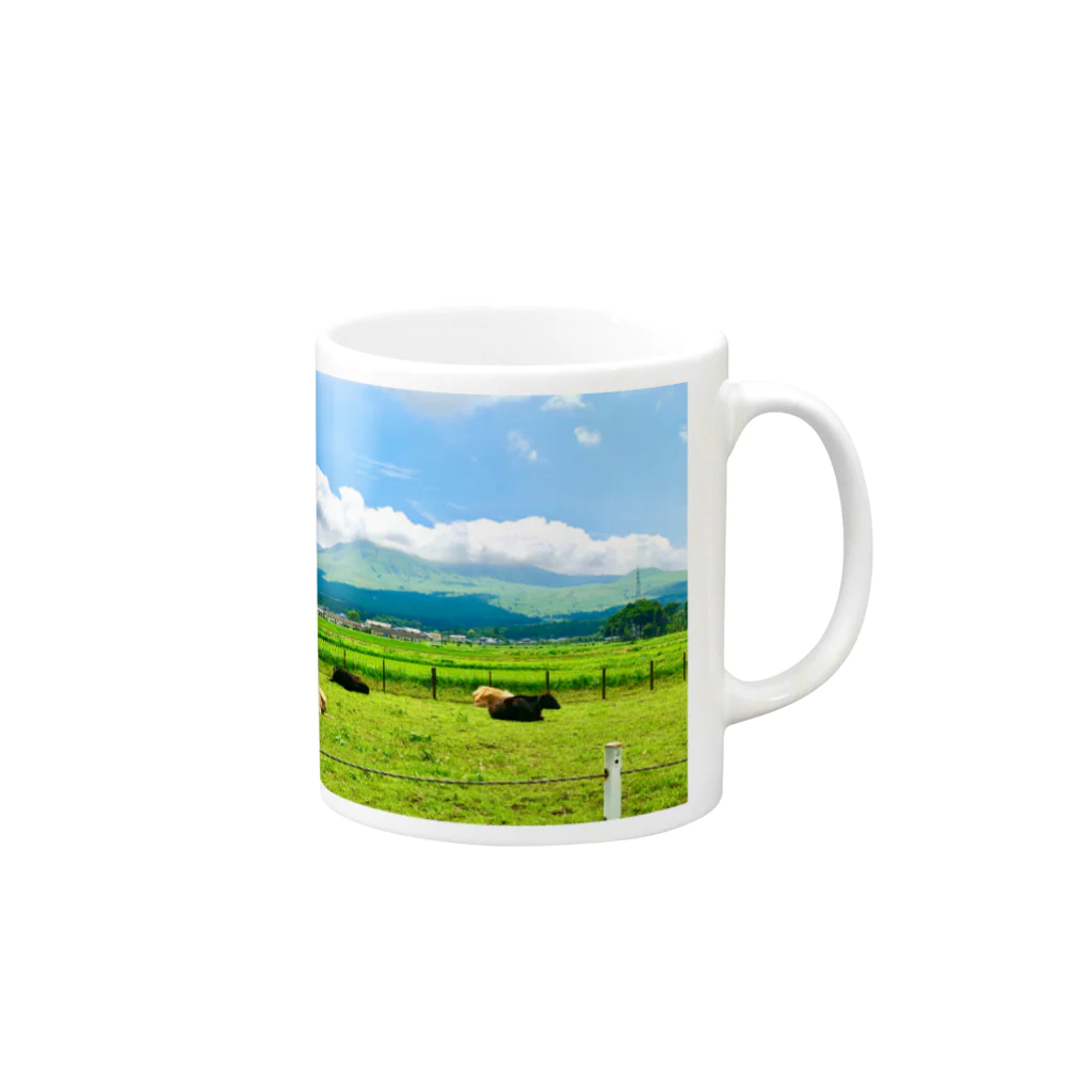 buttershopの実写版まきばの空！ Mug :right side of the handle