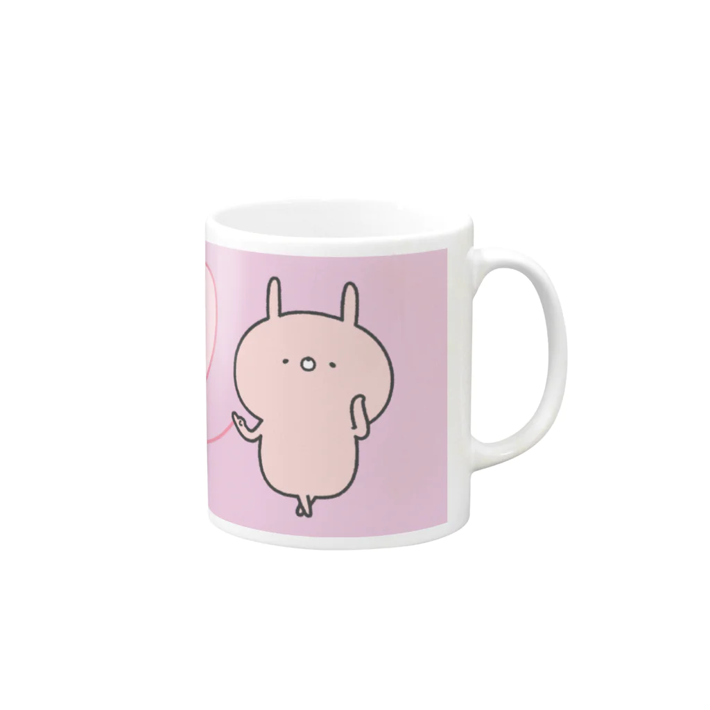 ユウィズのラブカップルカップ❤️うさぎ1 Mug :right side of the handle