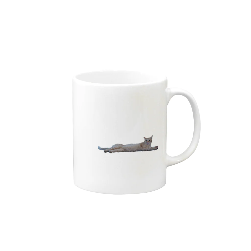 のら猫屋さんのぐでのら猫 Mug :right side of the handle