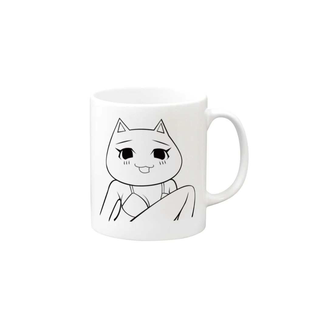 hiromu.の色気のあるネコ Mug :right side of the handle