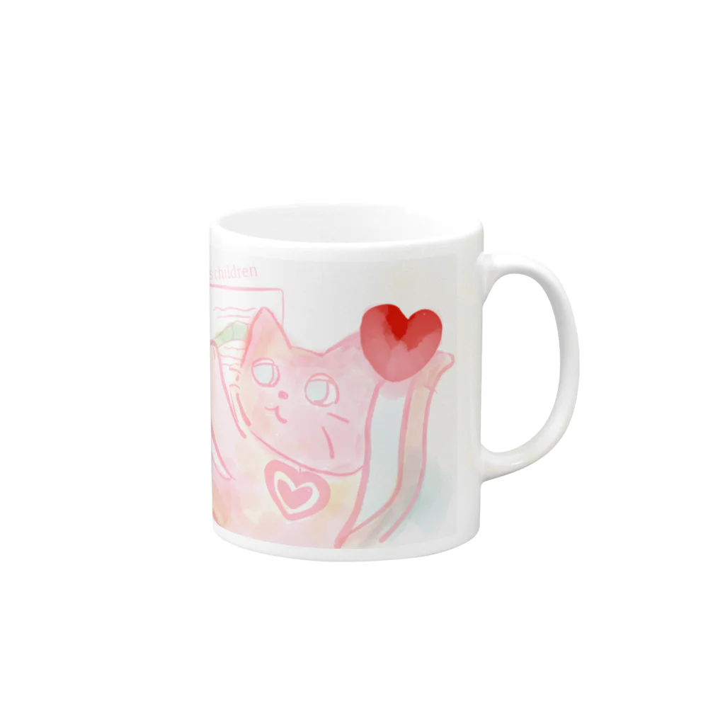 St.SKのpray cat Mug :right side of the handle