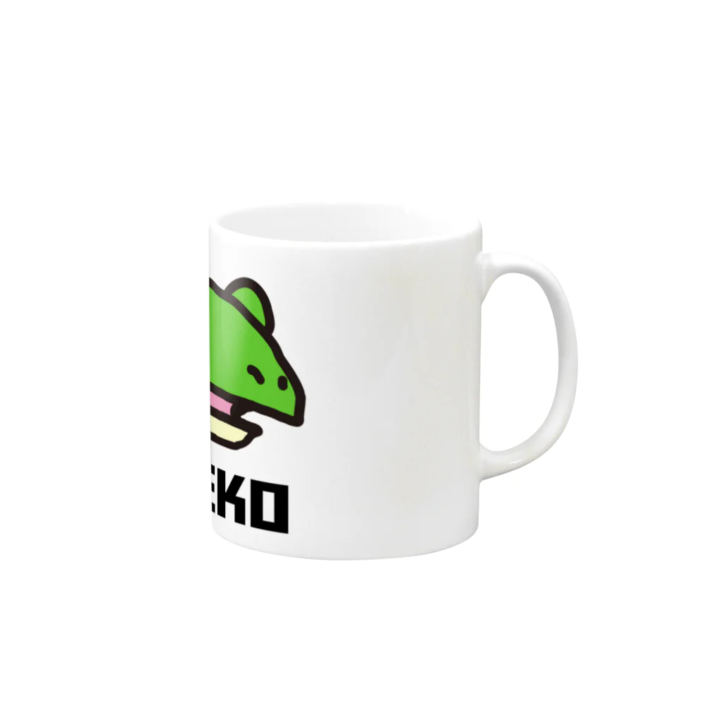 モルTのカエル　ゲコ下戸 Mug :right side of the handle