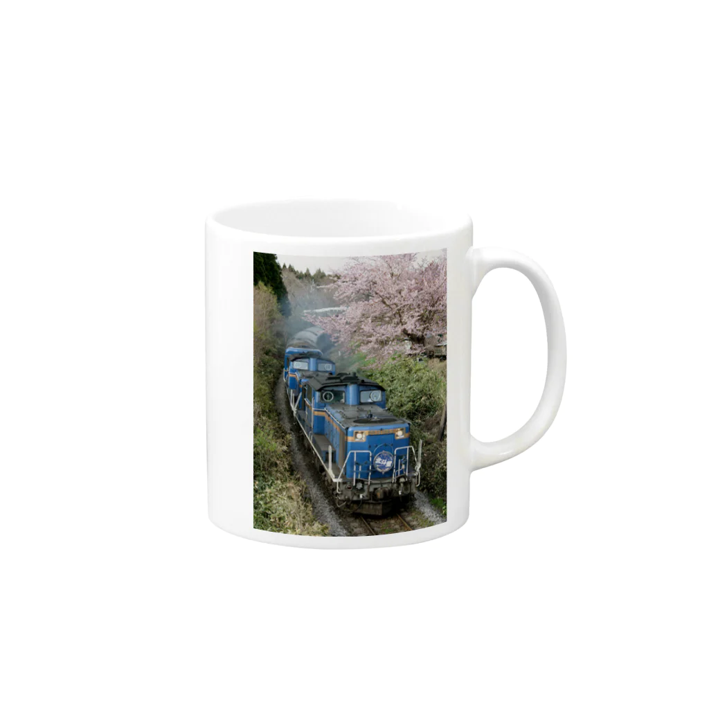 kita-at-homeの桜吹雪　北斗星 Mug :right side of the handle