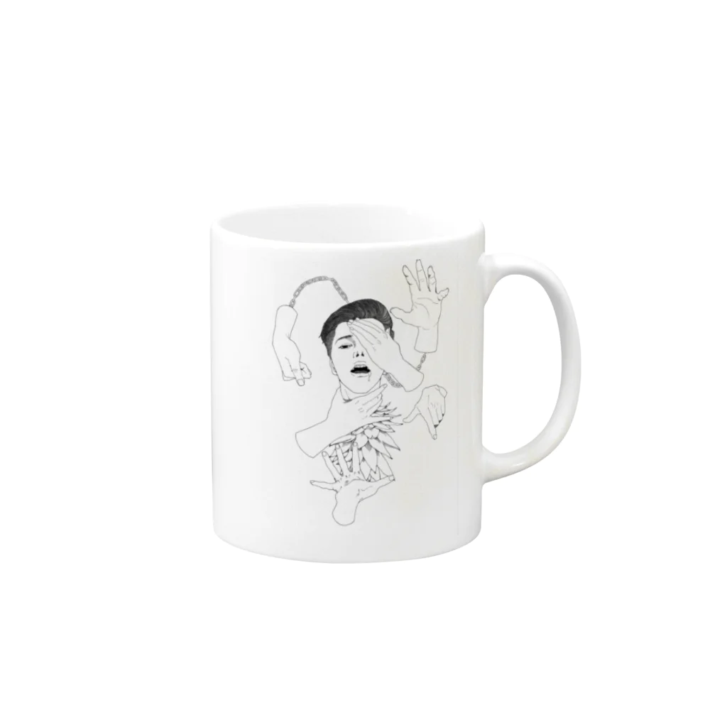 lllmlllのパイナップル Mug :right side of the handle