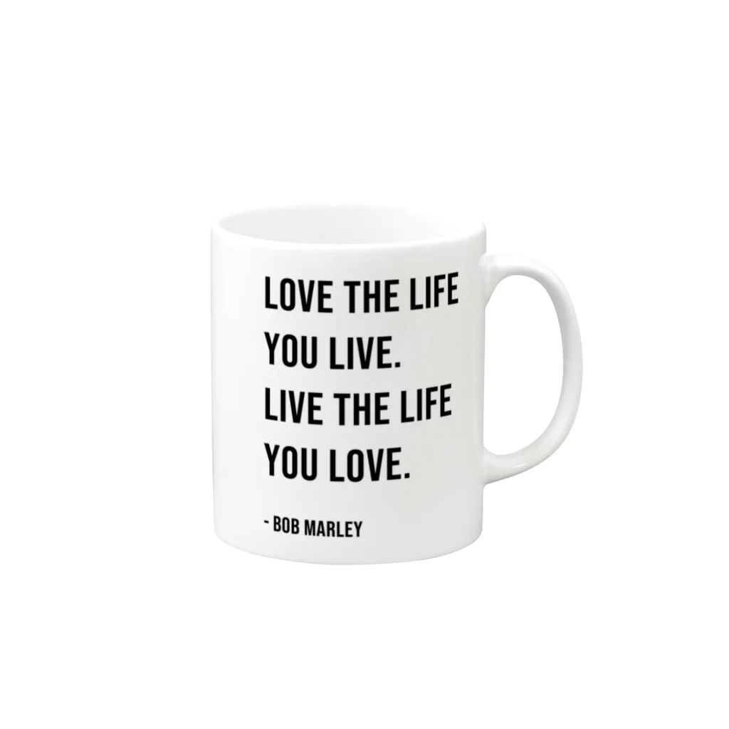 hello!!masterpieceのHello BoB Marley `LOVE LIFE!!` マグカップの取っ手の右面