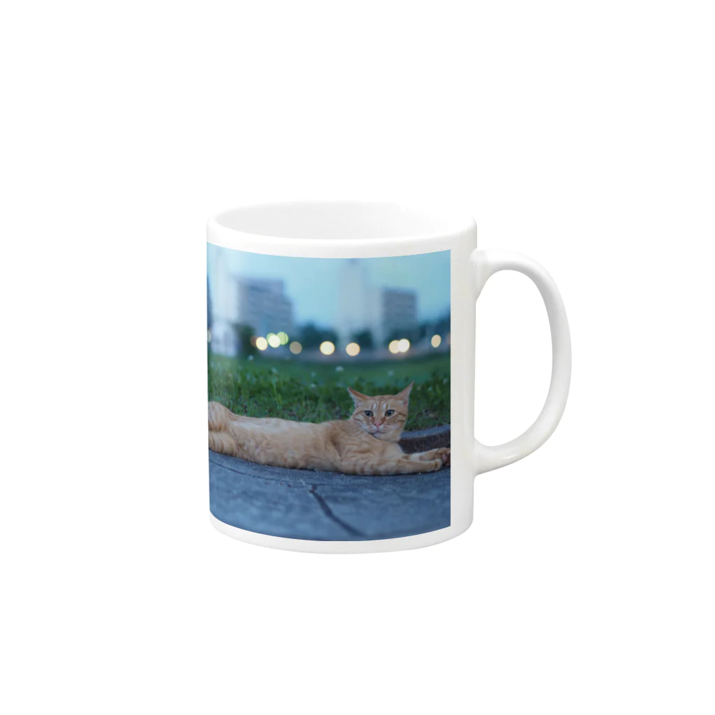 のら猫屋さんのぐでねこ2 Mug :right side of the handle