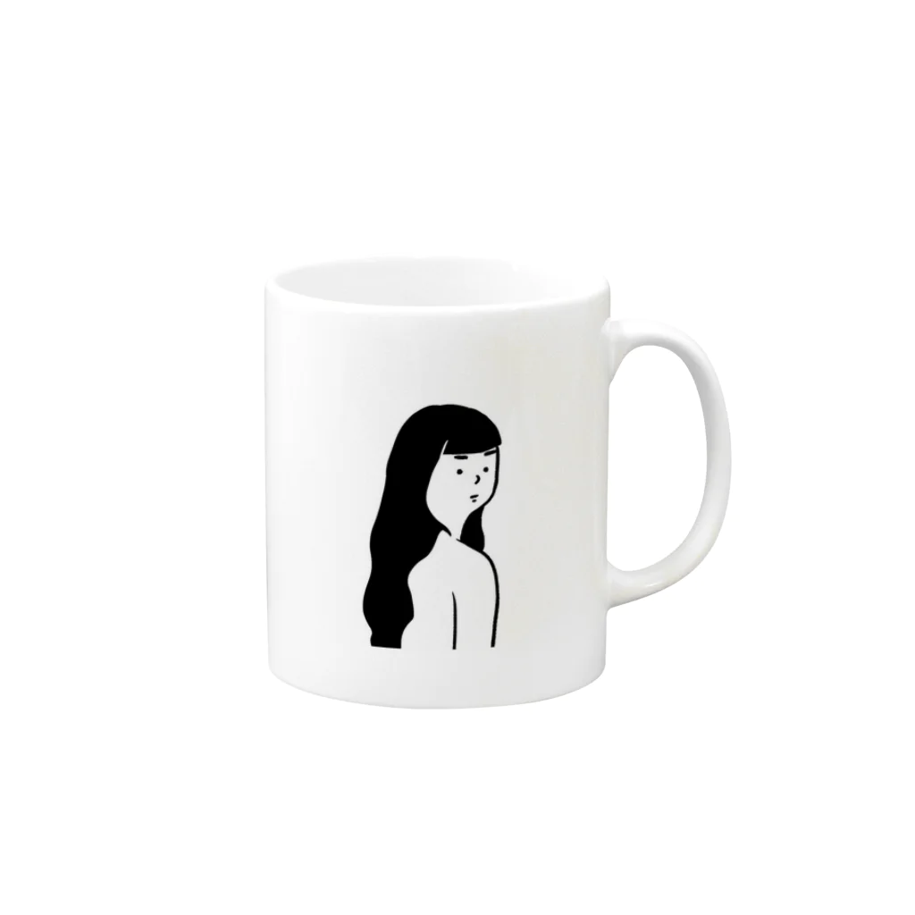 ハシモトサワのおんなのこ Mug :right side of the handle